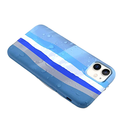 Piili iPhone 11 Gökkuşağı Lansman Kılıfı - Mavi