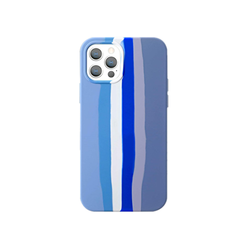 Piili iPhone 12/12 Pro Gökkuşağı Kılıfı - Mavi