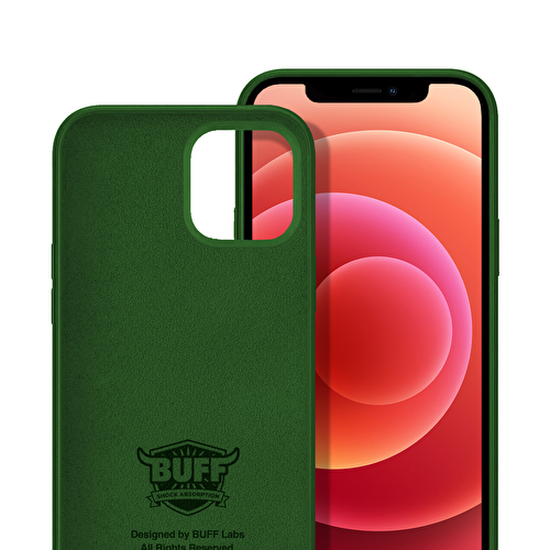 Buff iPhone 12/12 Pro Rubber Fit Kılıf -Koyu Yeşil
