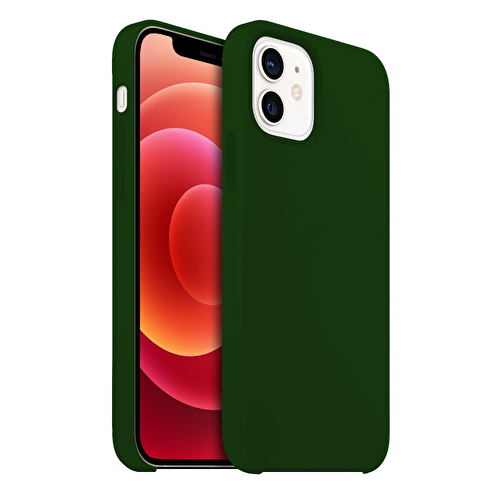 Buff iPhone 12/12 Pro Rubber Fit Kılıf -Koyu Yeşil