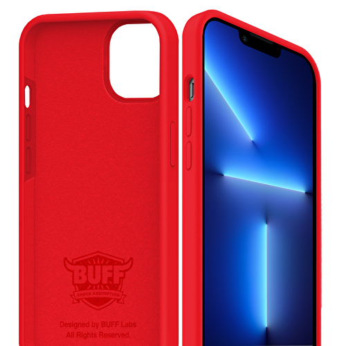 Buff iPhone 13 Pro Rubber Fit Kılıf - Kırmızı