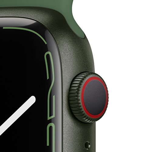Apple Watch Series 7 GPS + Cellular, 45mm Yeşil Alüminyum Kasa ve Yonca Spor Kordon - MKJR3TU/A