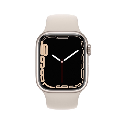 Apple Watch Series 7 GPS, 41mm Yıldız Işığı Alüminyum Kasa ve Yıldız Işığı Spor Kordon - MKMY3TU/A