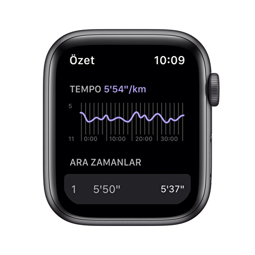 Apple Watch Nike SE GPS, 44mm Uzay Grisi Alüminyum Kasa ve Antrasit/Siyah Nike Spor Kordon MKQ83TU/A