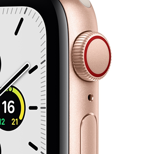 Apple Watch SE GPS + Cellular, 40mm Altın Rengi Alüminyum Kasa ve Yıldız Işığı Spor Kordon - MKQX3TU/A