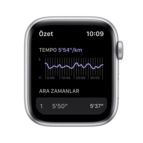 Apple Watch Nike SE GPS + Cellular, 44mm Gümüş Alüminyum Kasa ve Saf Platin/Siyah Nike Spor Kordon - MKT63TU/A