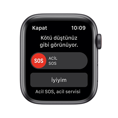 Apple Watch Nike SE GPS + Cellular , 44mm Uzay Grisi Alüminyum Kasa ve Antrasit/Siyah Nike Spor Kordon - MKT73TU/A