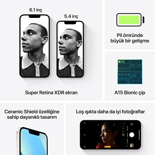 Apple iPhone 13 mini 128GB Yıldız Işığı - MLK13TU/A
