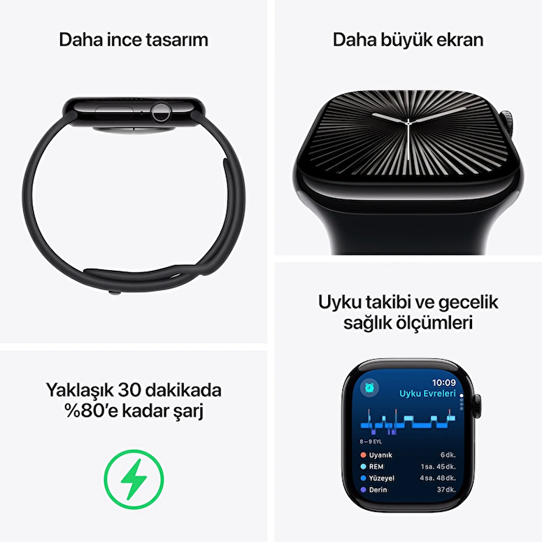 Teşhir - Apple Watch Series 10 GPS 46mm Roze Altın Rengi Alüminyum Kasa 3N499TU/A