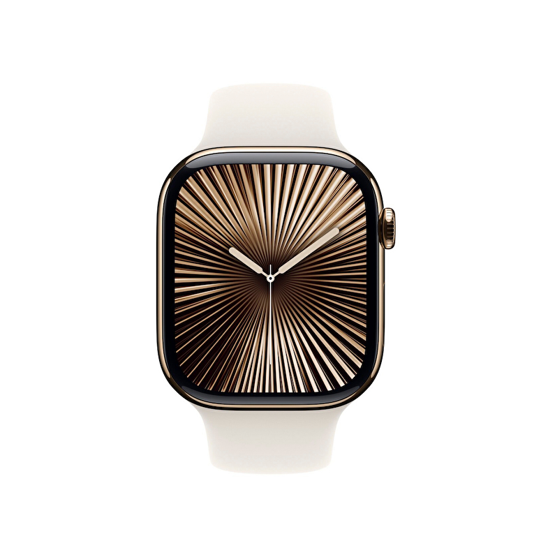 Teşhir - Apple Watch Series 10 GPS + Cellular 42mm Altın Rengi Titanyum Kasa Spor Kordon 3N602TU/A