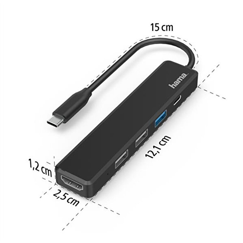 Hama USB-C Hub 5 Ports 3 x USB-A USB-C HDMI™ 4047443458070