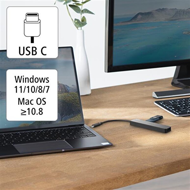 Hama USB-C Hub 5 Ports 3 x USB-A USB-C HDMI™ 4047443458070