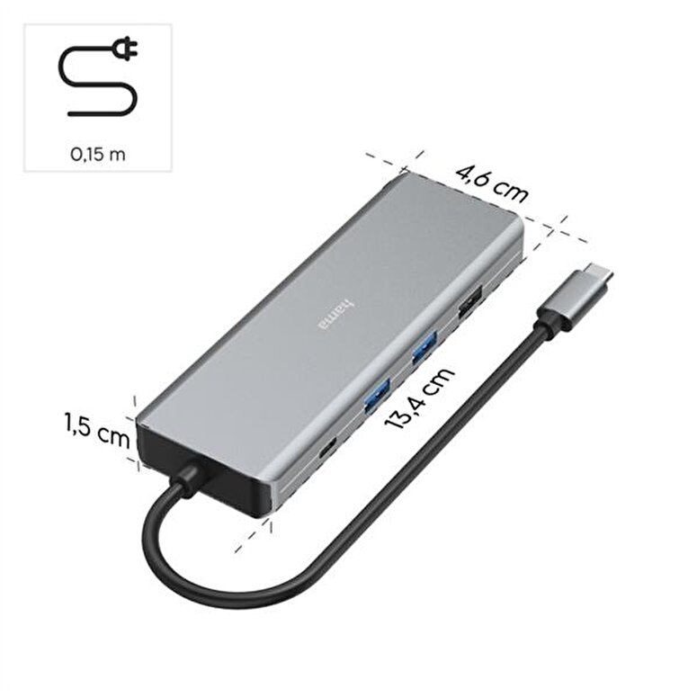 Hama USB-C-Hub9 Ports 2x HDMIUSB-AUSB-CLAN 4047443502094