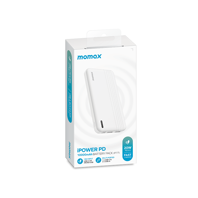 Momax iPower Powerbank 10000mAh - Beyaz 4894222070585