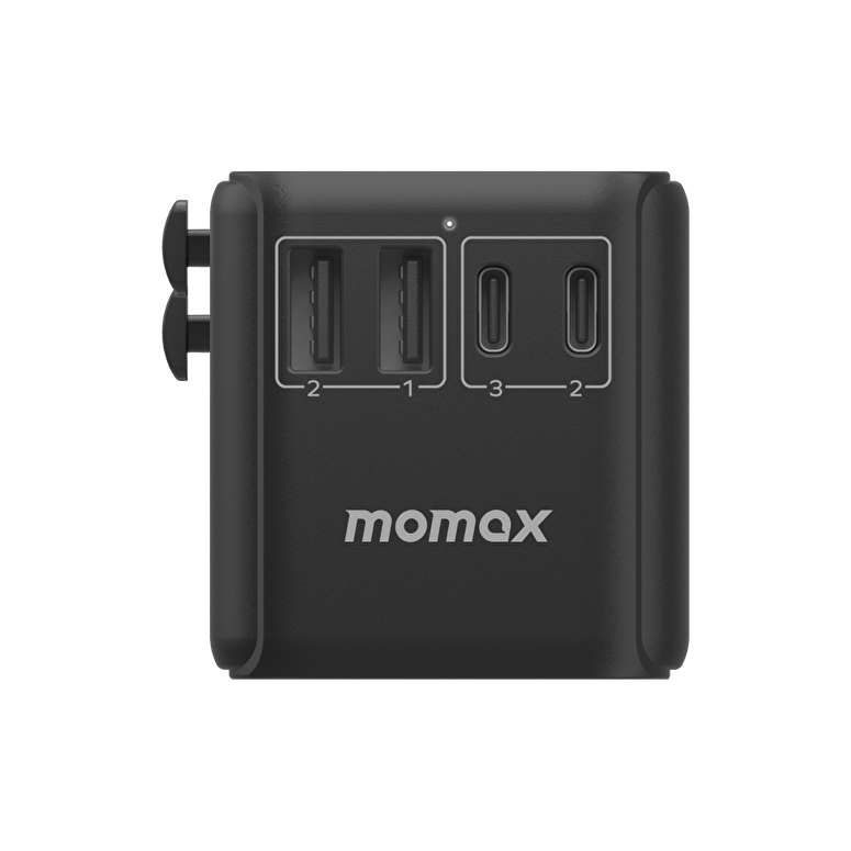 Momax 5 Port + AC Seyahat Adaptörü - Titanyum 4894222074620