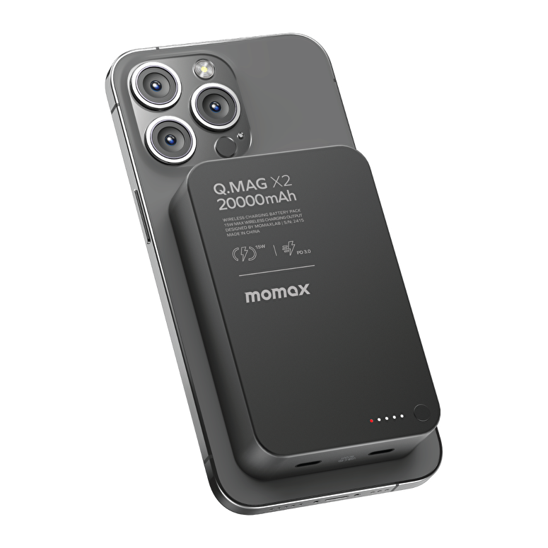 Momax QMag X2 35W 20000mAh MagSafe Powerbank-Siyah 4894222075801