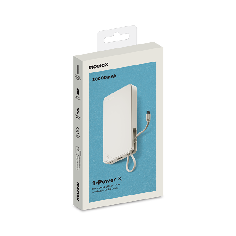 Momax 1-Power X1 20000 mAh Powerbank - White  4894222078482