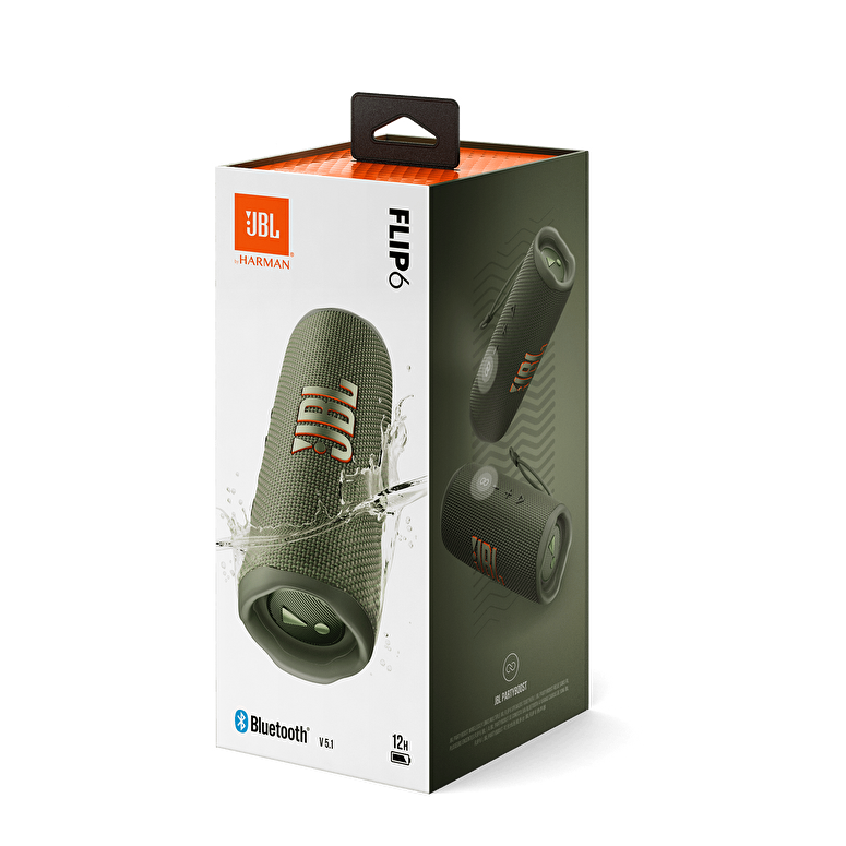 JBL Flip6 Bluetooth Hoparlör, IP67 - Yeşil 6925281993046