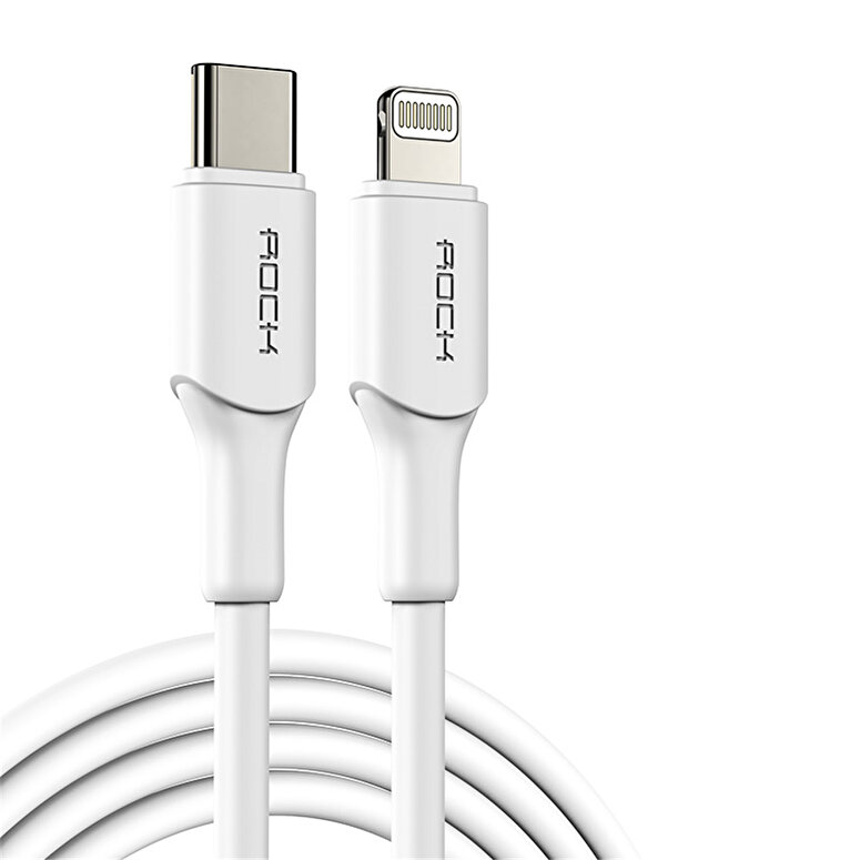 Rock 20W Type-C to Lightning PD 1 M Kablo-Beyaz 6941402743697