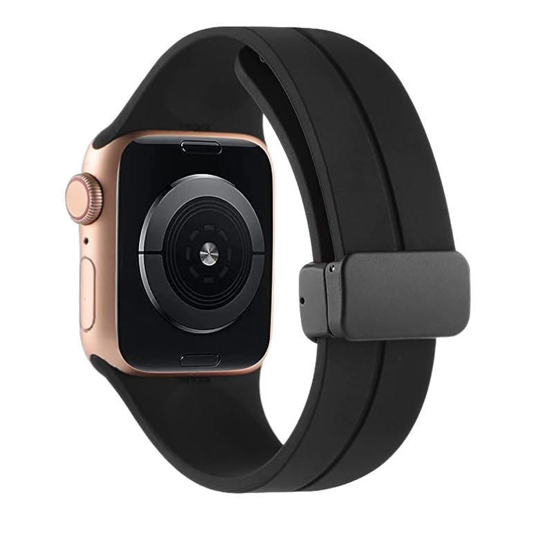 Piili AppleWatch 42-44-45-49 mm Rubber Kayış-Siyah 6944629155038