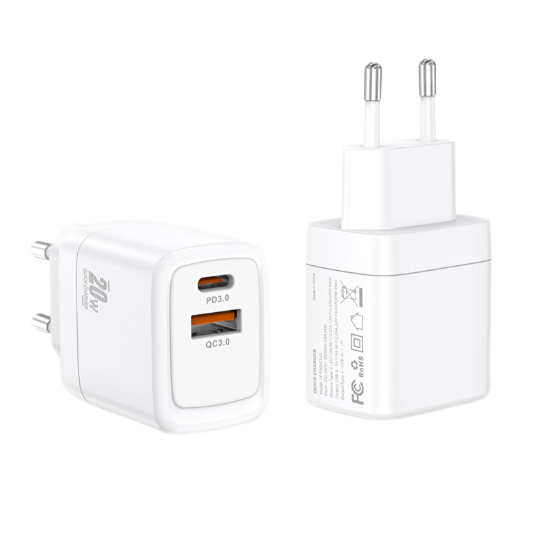 Piili 20 W PD - Q3.0 USB Adaptör - Beyaz 6944629159098