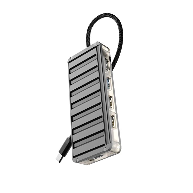 Piili Type-C 6 Portlu Dönüştürücü Adaptör - Siyah 6944629159135