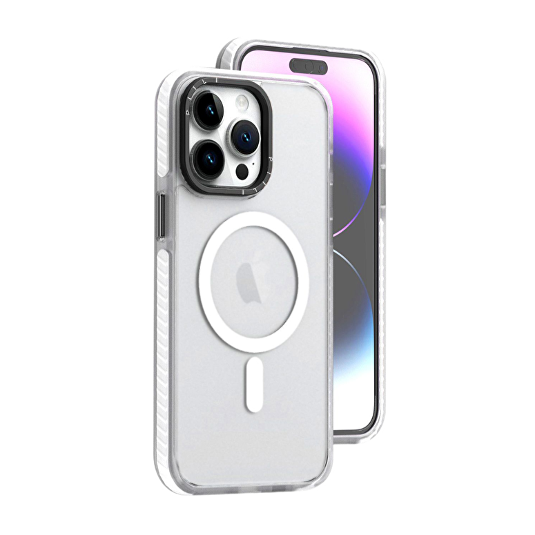 Piili iPhone 15 İkon Magsafe Kılıf - Beyaz 6944629161534