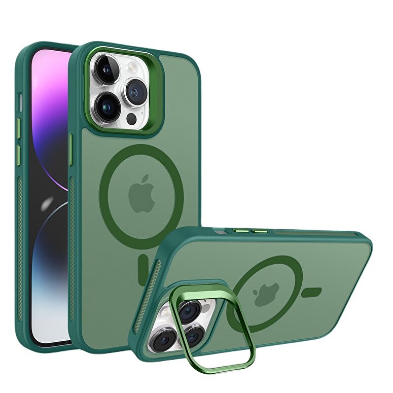 Piili iPhone 15 Metal Bracket  MagSafe - Yeşil 6944629163774