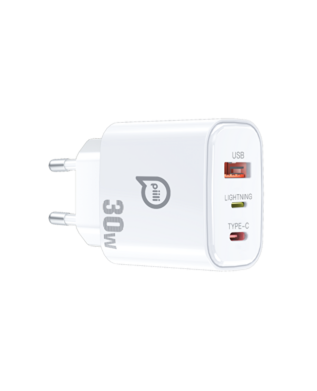 Piili 30W USB, Type-C, Lightning Adaptör 6944629170499