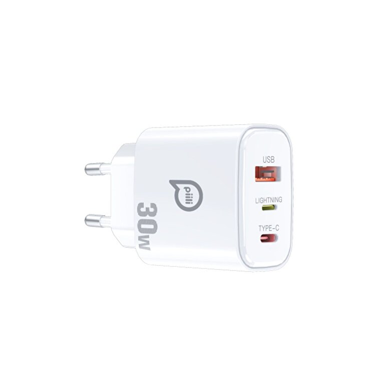 Piili 30W USB, Type-C, Lightning Adaptör 6944629170499