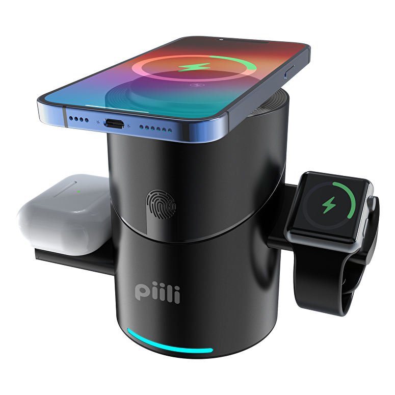 Piili 3 in 1 Kablosuz Şarj İstasyonu 6944629183857