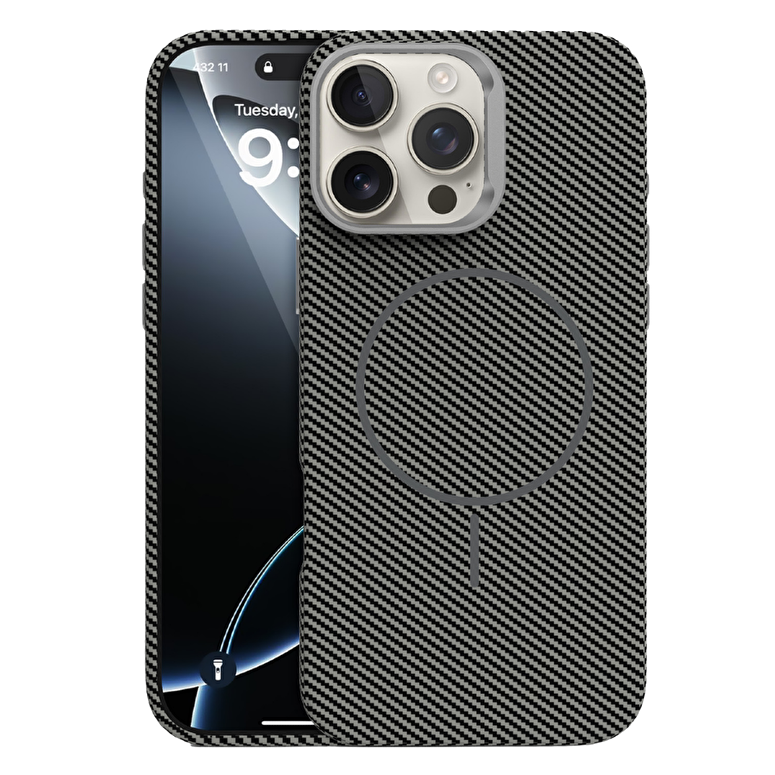 Piili iPhone 16 Pro Carbon Magsafe Kılıf Titanyum 6944629195294