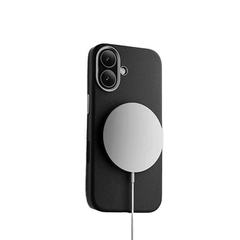 Piili ıPhone 17 Leather Magsafe Kılıf Siyah 6944629197878