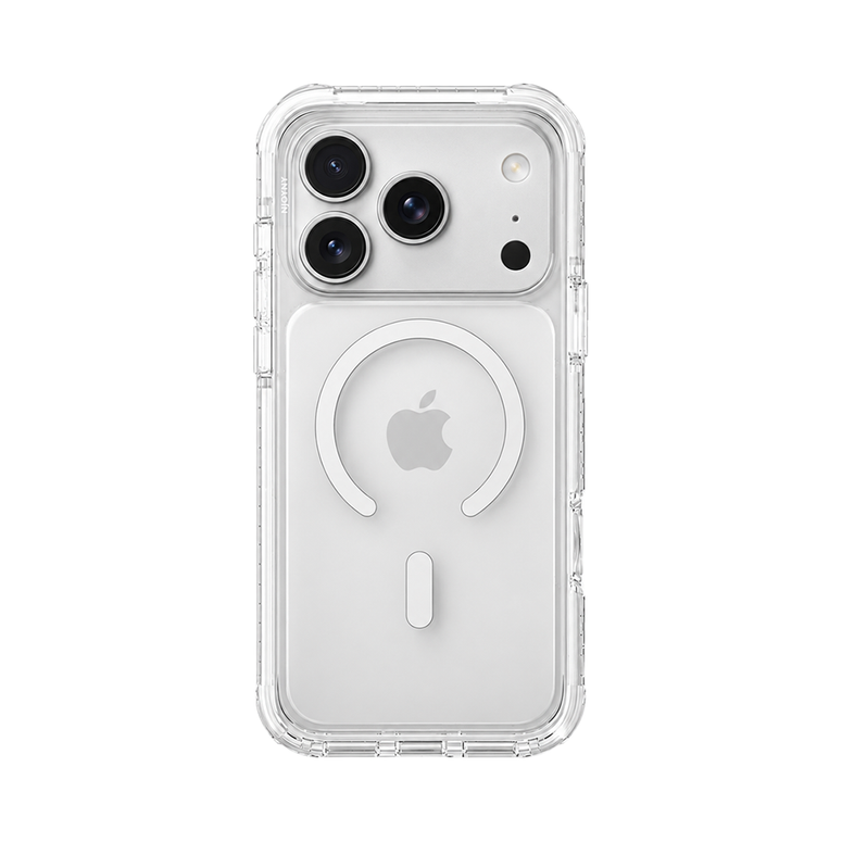 Njoyny Combat 3 Katmanlı iPhone 18 Pro Max MagSafe Kılıf - Beyaz 6944629213691