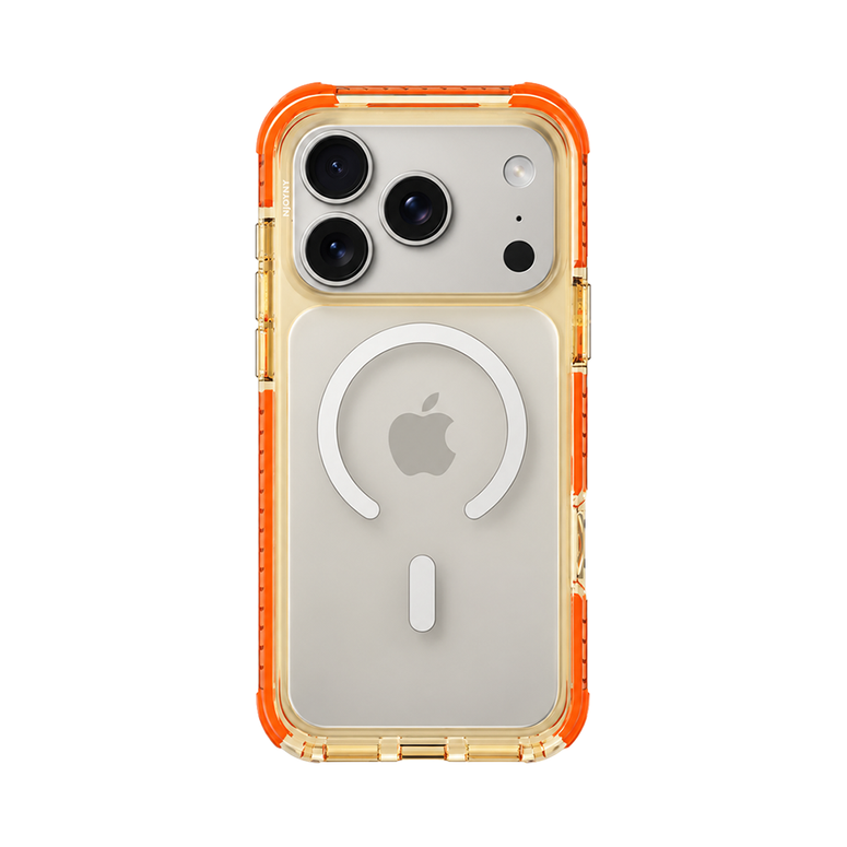 Njoyny Combat 3 Katmanlı iPhone 18 Pro MagSafe Kılıf - Turuncu 6944629213714