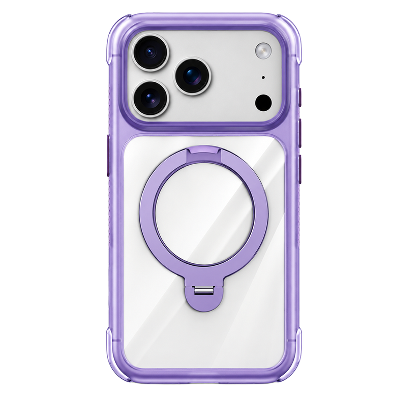 Njoyny Air Pro 2 Stand iPhone 18 Pro MagSafe Standlı Kılıf - Mor 6944629213950