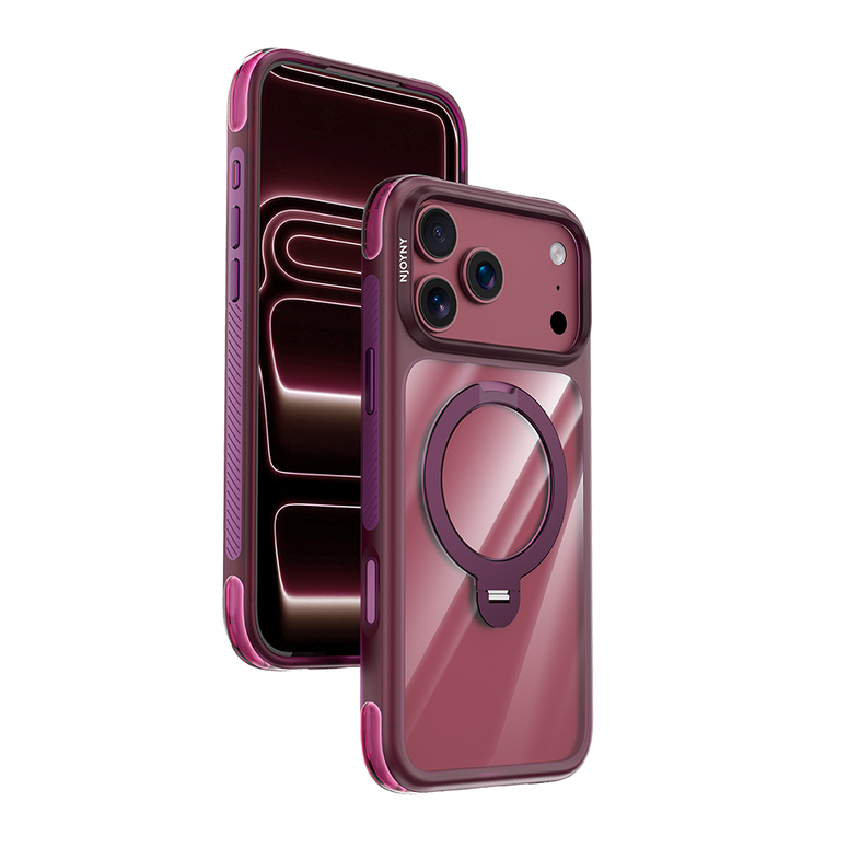 Njoyny Air Pro 2 Stand iPhone 18 Pro Max MagSafe Standlı Kılıf - Bordo 6944629214018