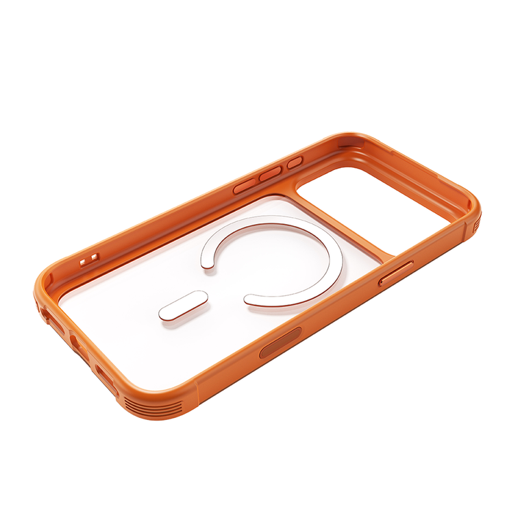 Njoyny Steel Armor iPhone 18 Pro MagSafe Kılıf - Turuncu 6944629214131
