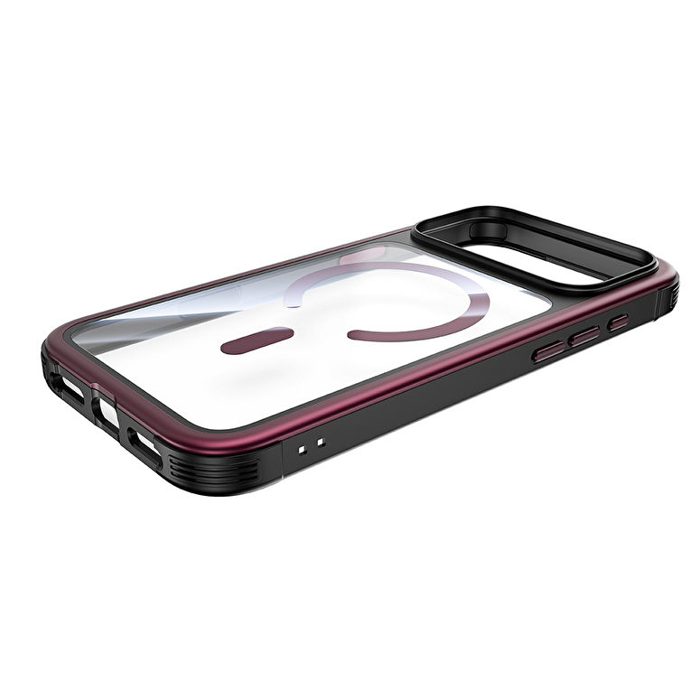 Njoyny Steel Armor iPhone 18 Pro Max MagSafe Kılıf - Bordo 6944629214193