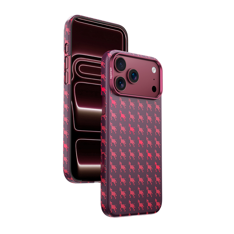  Njoyny AI Kevlar Rides iPhone 18 Pro MagSafe Kılıf - Bordo 6944629214810
