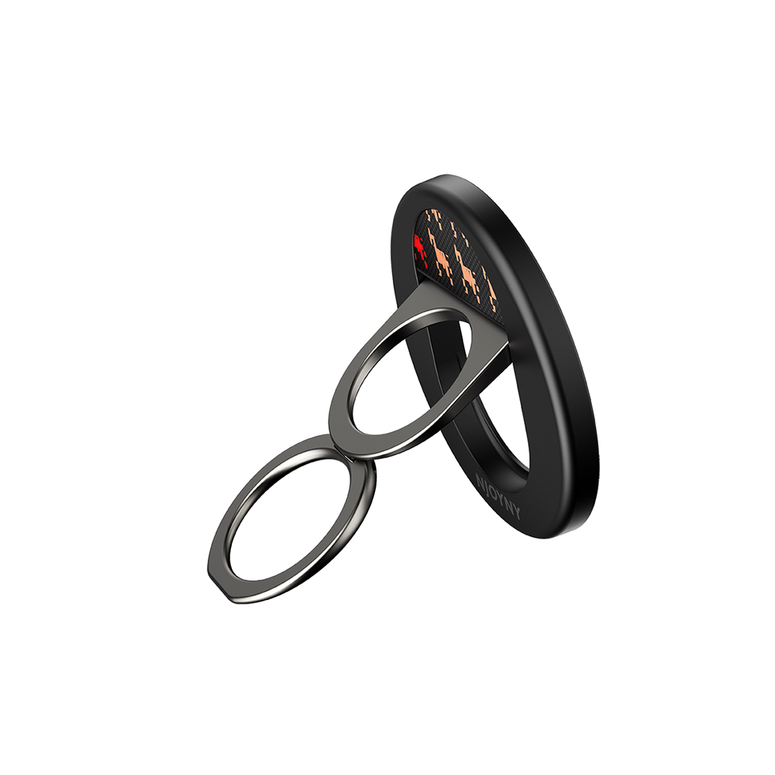 Njoyny Double Ring Fiber Rides Standlı Kılıf - Turuncu 6944629215114