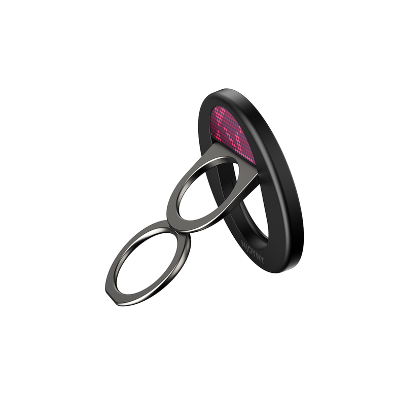  Njoyny Double Ring Fiber 360° Döner Standlı Kılıf - Bordo 6944629215152