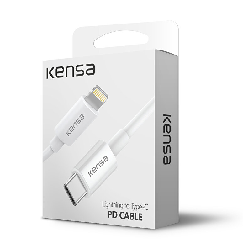 Buff Kensa PD Type-C/Lightning Şarj Kablosu-Beyaz 6959633423066