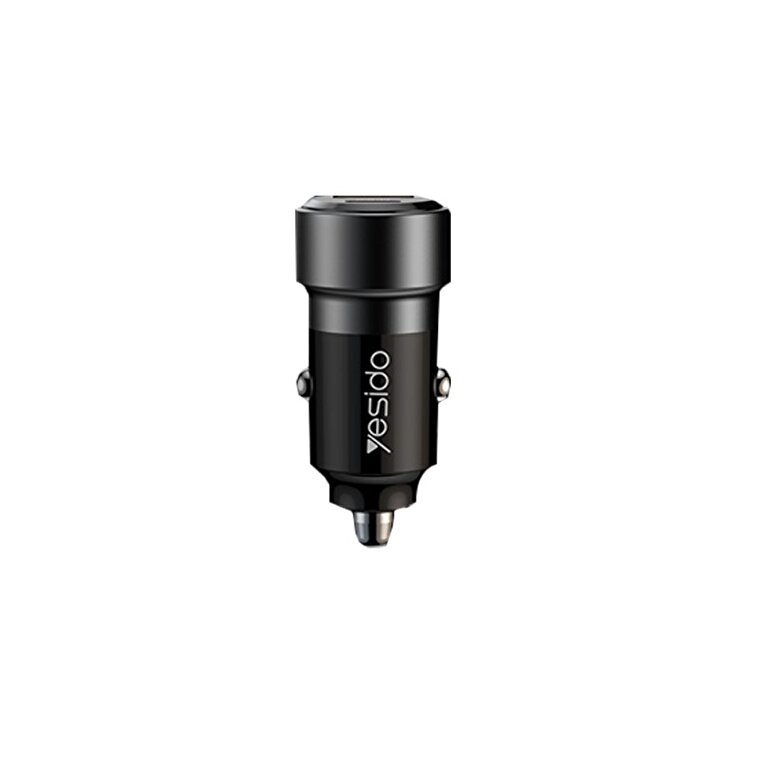Yesido 1 Adet 30W Usb / 1 Adet 30W Type-C ve 60W Type-C to Type-C Kablolu PD Hızlı Araç Şarj - Siyah 6971050269775