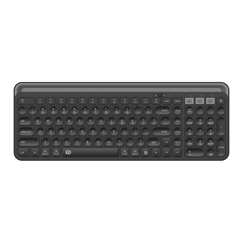 FD 2.4G WiFi/BT 3.0 & BT5.0 Dual Mod Klavye-Siyah 6973709120567