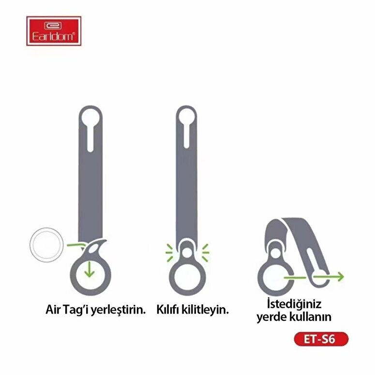 Earldom Silikon Airtag Kılıfı - Siyah 6973965931143
