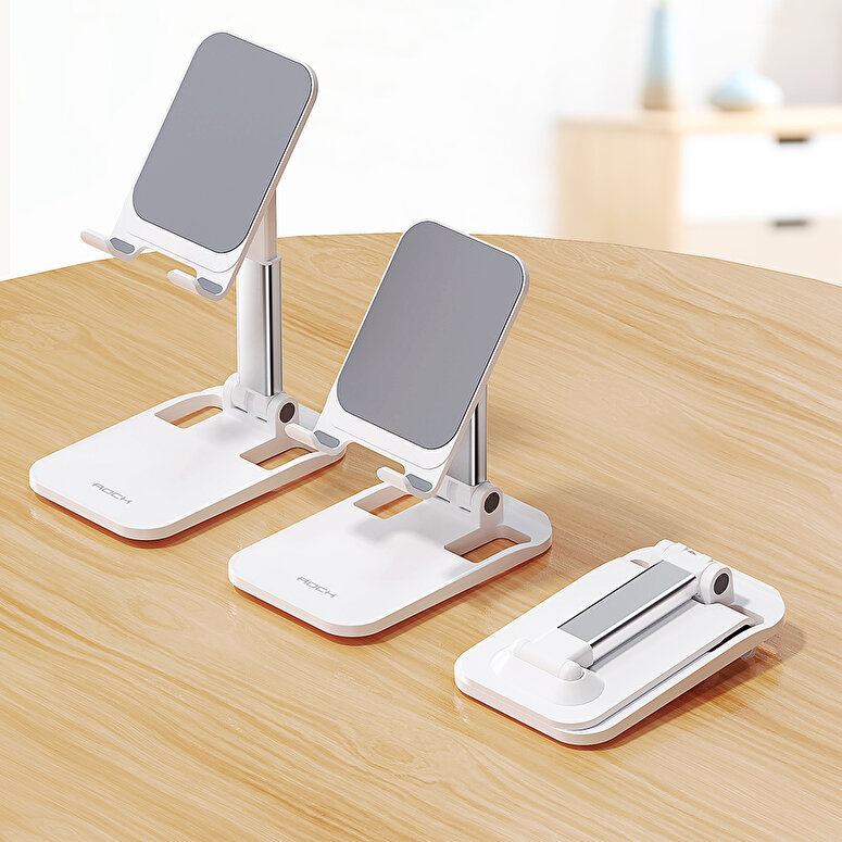 Rock Masaüstü Foldable iPhone & iPad Standı -Beyaz 6974282125277