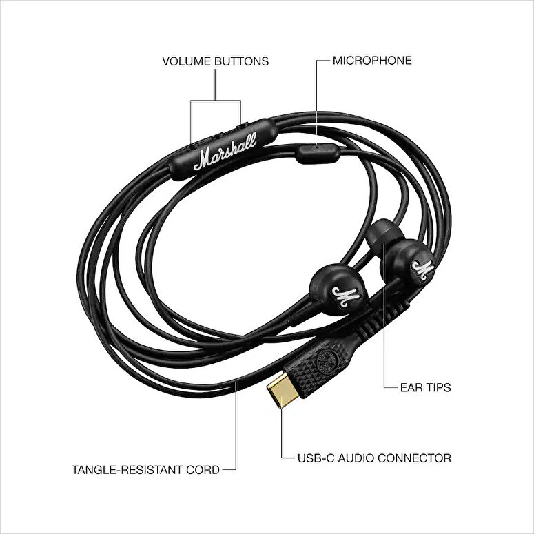 Marshall Mode USB-C, Kablolu, Siyah 7340055408882