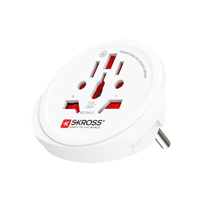Skross World to Europe Seyahat Adaptörü (Beyaz) 7640166320111