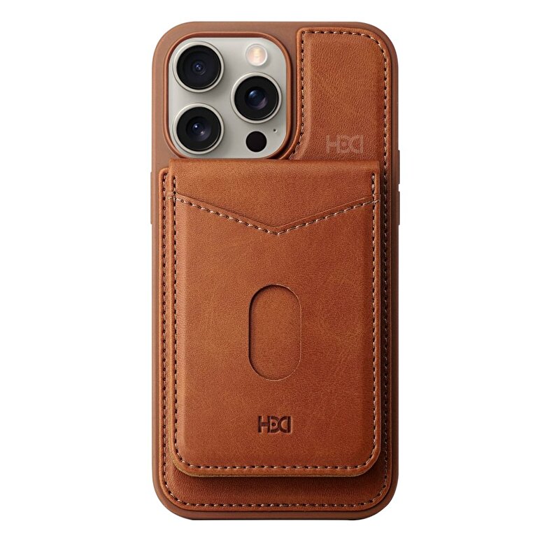 HDD iPhone 15 Pro Magsafe Deri Kılıf Kahve 8683140677992